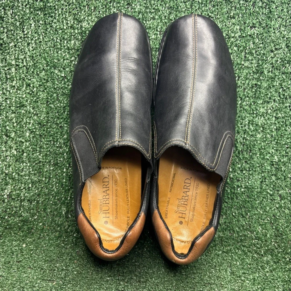 Cole Haan Zeno Leather Slip On Split Toe Loafer Dress Casual Black Mens 9.5 Wide